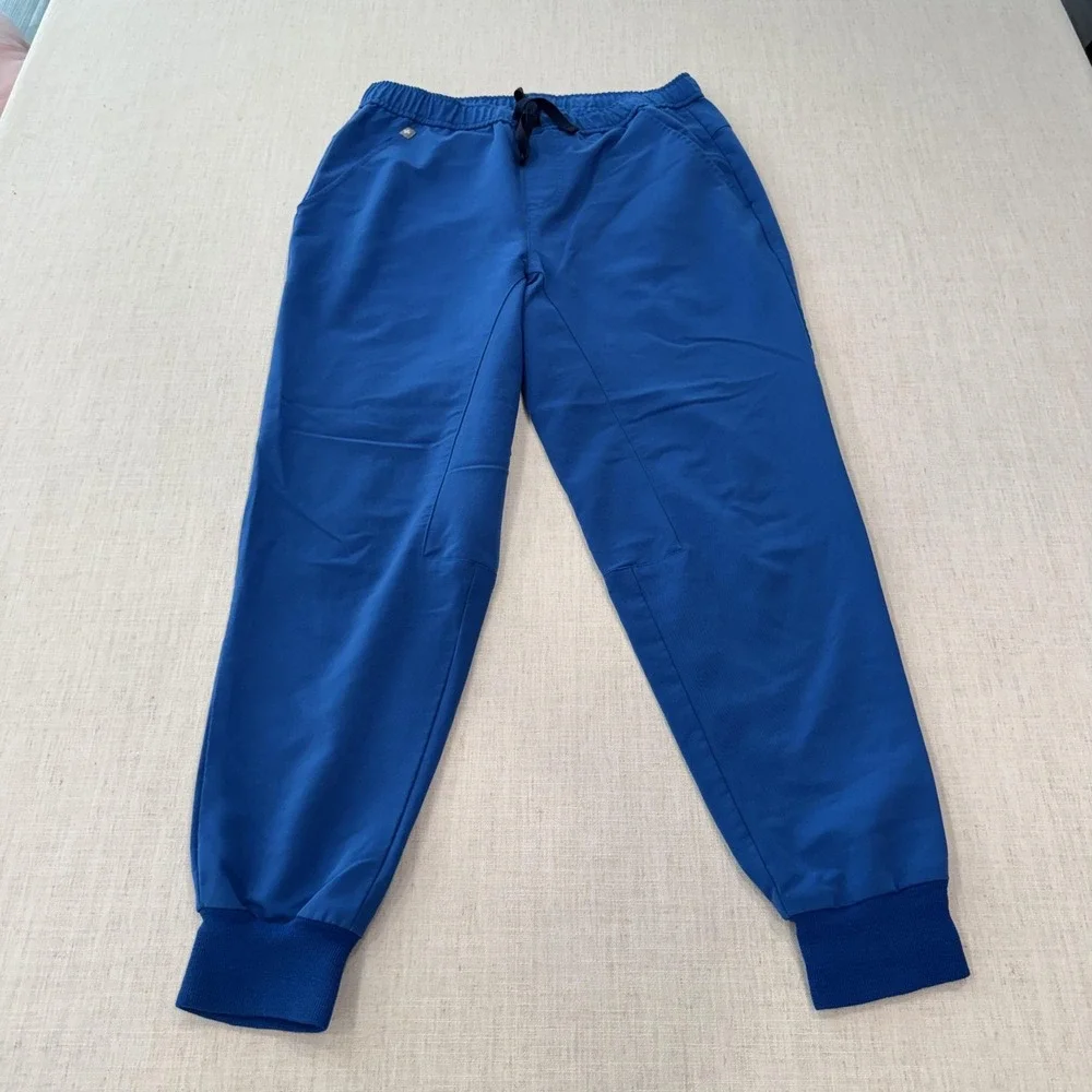 FIGS Tansen Jogger Scrub Pants Mens Small Blue Elastic Cuffed Drawstring